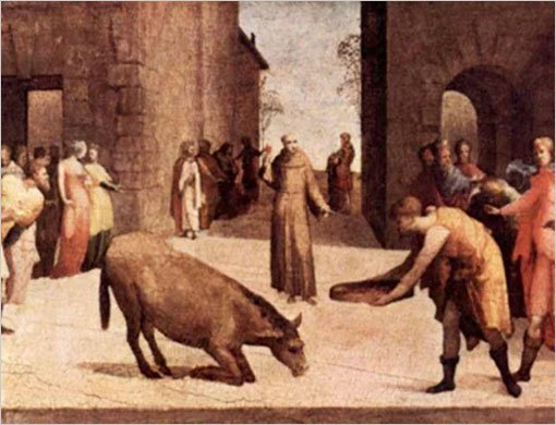 The Donkey Adoring the Host
